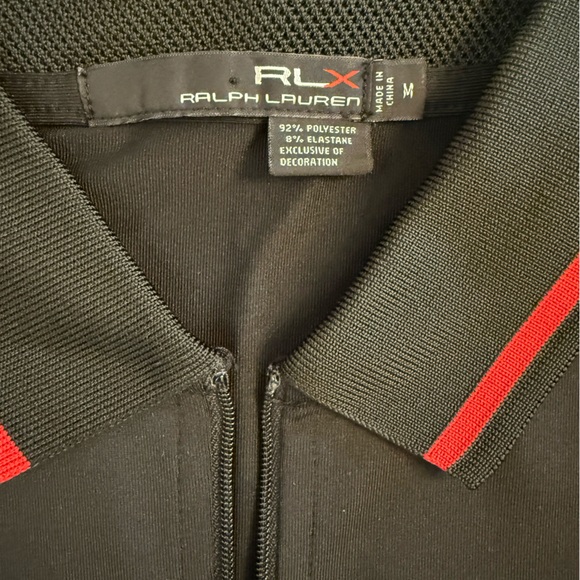 Ralph Lauren Black Polo with Red Stripes - Picture 2 of 3